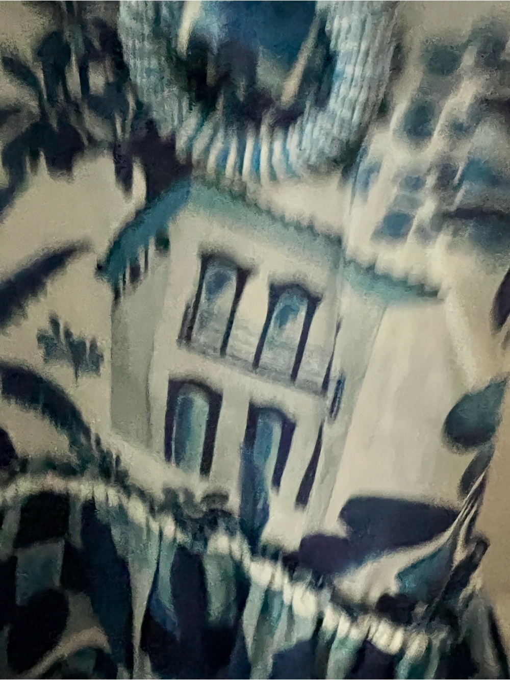 FARM Rio Blue & White Tropical Print Belted Dress - Picture 4 of 5